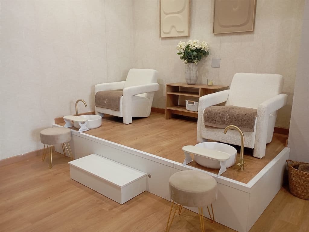 Zona de pedicura del centro de estética Touché en Maceda